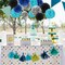 20 PCS Tissue Paper Pom Poms, Tissue Pom Poms Flowers, Sizes of 6", 10", 12", 14" Hanging Paper Flower Ball for Wedding, Birthday, Graduation, Baby Shower Party Decor (Black Silver Blue)